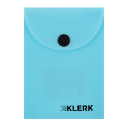Папка-конверт на кнопке А7, 0,18 мм, цвет голубой Pastel KLERK 241318