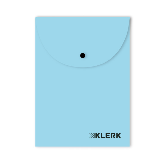 Папка-конверт на кнопке А7, 0,18 мм, цвет голубой Pastel KLERK 241318