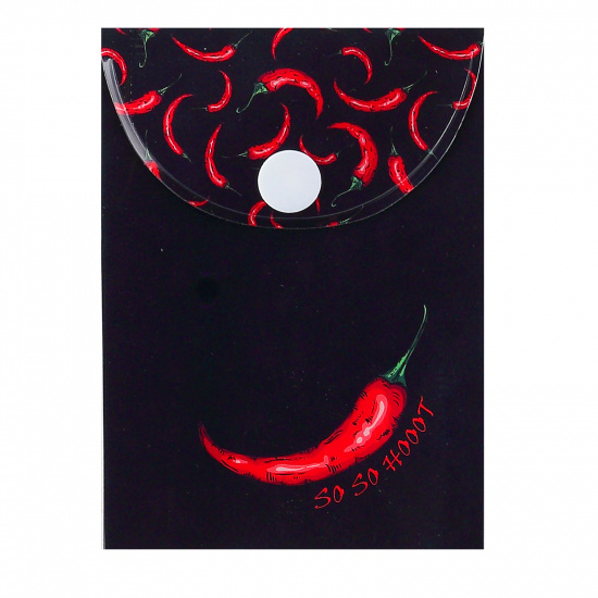 Папка-конверт на кнопке А7 (75*105 мм), 0,15 мм, цвет черный Pepper КОКОС 212223
