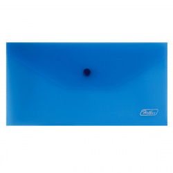 Папка-конверт на кнопке А6 (120*220 мм), 0,18 мм, цвет синий Hatber AKk6_00002
