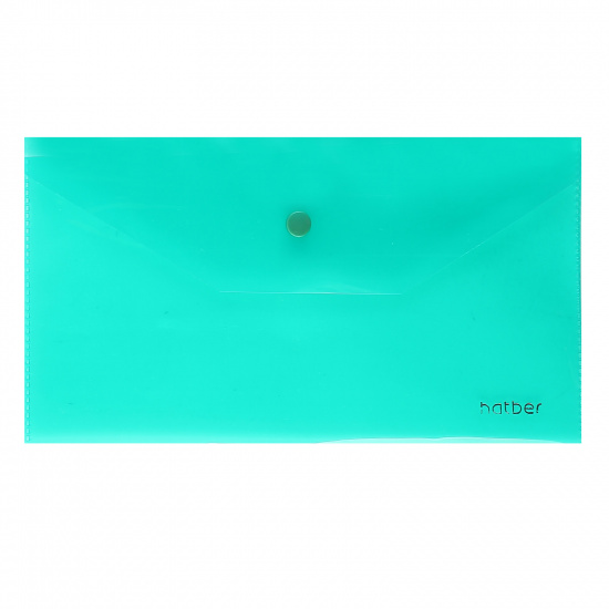 Папка-конверт на кнопке С6, 0,18 мм, цвет зеленый Hatber AKk6_00004