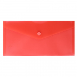 Папка-конверт на кнопке А6 (130*260 мм), 0,15 мм, цвет красный KLERK 212638