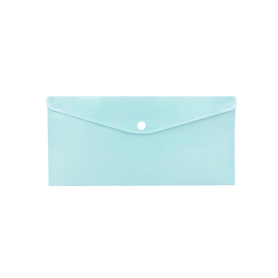 Папка-конверт на кнопке А6, 0,18 мм, цвет голубой Pastel KLERK 241308