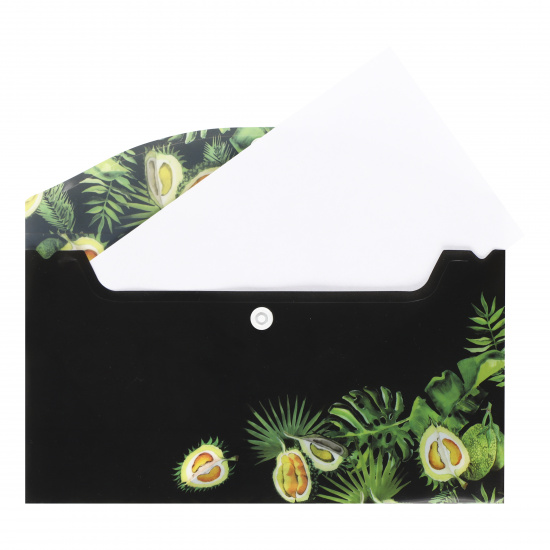 Папка-конверт на кнопке А6, 0,15 мм, цвет черный Durian КОКОС 212161