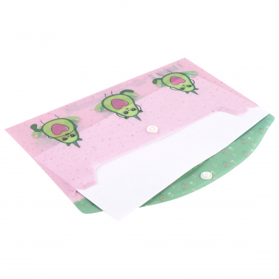 Папка-конверт на кнопке А6, 0,15 мм, цвет розовый Avocat КОКОС 212182
