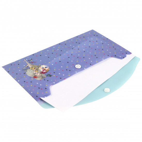 Папка-конверт на кнопке А6, 0,15 мм, цвет фиолетовый Sweets КОКОС 212173