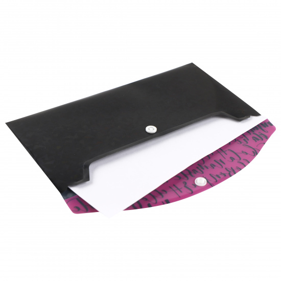 Папка-конверт на кнопке А6, 0,15 мм, цвет черный Bonjour КОКОС 212193