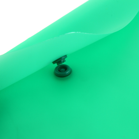 Папка-конверт на кнопке А5, 0,15 мм, цвет зеленый, полупрозрачный KLERK 232522