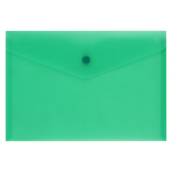 Папка-конверт на кноп А5 (170*250мм) 0,15мм KLERK 232522 полупрозрачная зеленая
