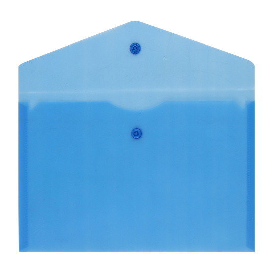 Папка-конверт на кнопке А5, 0,15 мм, цвет синий полупрозрачный KLERK 232523