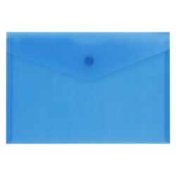 Папка-конверт на кноп А5 (170*250мм) 0,15мм KLERK 232523 полупрозрачная синяя