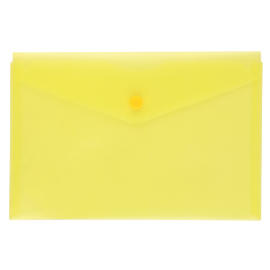 Папка-конверт на кнопке А5, 0,15 мм, цвет желтый, полупрозрачный KLERK 232524