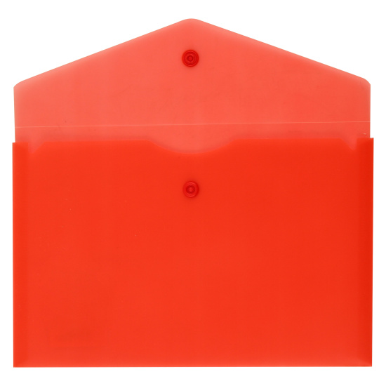 Папка-конверт на кнопке А5, 0,15 мм, цвет красный полупрозрачный KLERK 232525