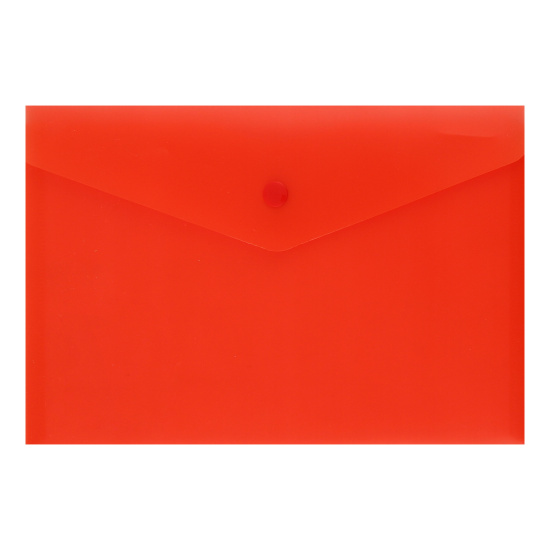 Папка-конверт на кнопке А5, 0,15 мм, цвет красный полупрозрачный KLERK 232525