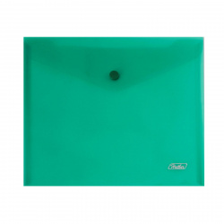 Папка-конверт на кнопке А5 (215*240 мм), 0,18 мм, цвет зеленый Hatber AKk_15104