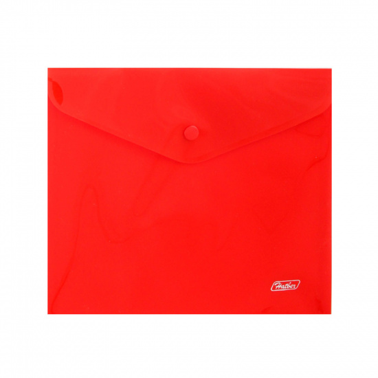 Папка-конверт на кнопке А5, 0,18 мм, цвет красный Hatber AKk_15103