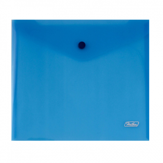 Папка-конверт на кнопке А5, 0,18 мм, цвет синий Hatber AKk_15102