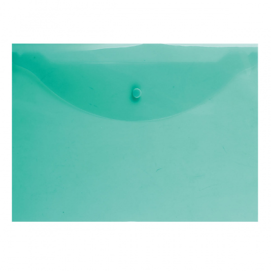 Папка конверт на кнопке А4 (240*330мм), пластик полупрозрачный, цвет зеленый Attomex 3071817