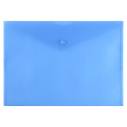 Папка-конверт на кнопке А4, 0,12 мм, цвет синий KLERK 212663