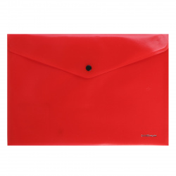 Папка-конверт на кнопке А4, 0,14 мм, цвет красный Fizzy Classic Erich Krause 50175