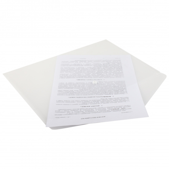 Папка-конверт на кнопке А4, 0,15 мм, цвет прозрачный KLERK 212665