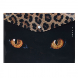 Папка-конверт на кноп А4 (235*330мм) 0,15мм deVENTE Cat eyes 3071930 непроз с рисунком