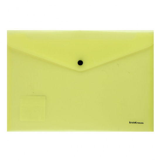 Папка-конверт на кнопке А4, 0,18 мм, цвет желтый Glossy Neon Erich Krause 50309