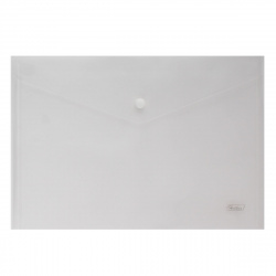 Папка-конверт на кнопке А4, 0,18 мм, цвет прозрачный Hatber AKk4_00000