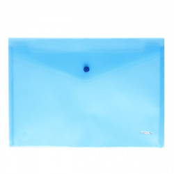 Папка-конверт на кнопке А4, 0,18 мм, цвет синий Hatber AKk4_00002