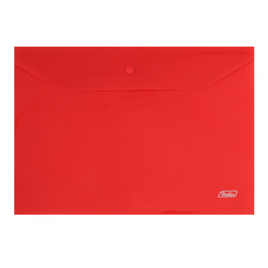 Папка-конверт на кнопке А4, 0,18 мм, цвет красный Hatber AKk4_00003