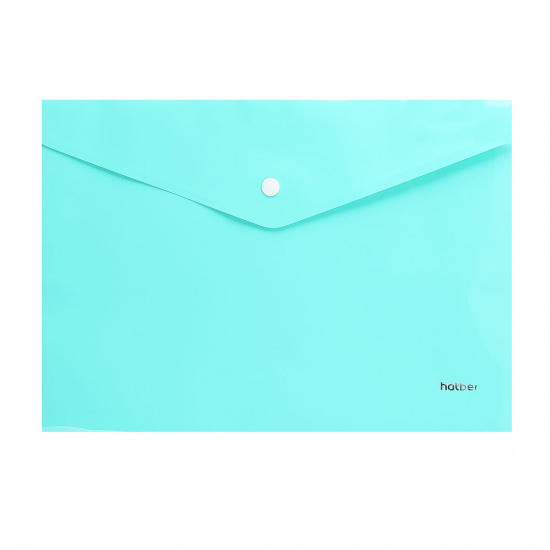 Папка-конверт на кнопке А4, 0,18 мм, цвет мята NEWtone Pastel Hatber AKк4_05039