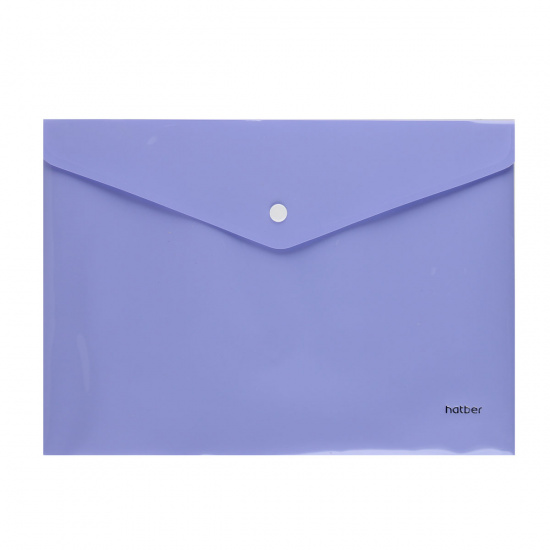 Папка-конверт на кнопке А4, 0,18 мм, цвет лаванда NEWtone Pastel Hatber AKк4_05019