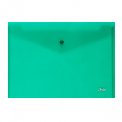 Папка-конверт на кнопке А4, 0,18 мм, цвет зеленый Hatber AKk4_00004