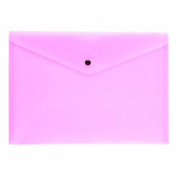 Папка-конверт на кноп А4 (240*340мм) 0,18мм KLERK 212676 полупрозрачная неон розовая