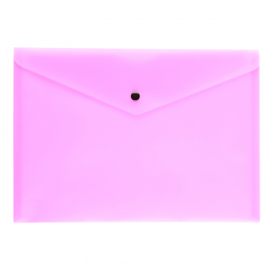 Папка-конверт на кнопке А4 (240*340 мм), 0,18 мм, цвет розовый неоновый KLERK 212676