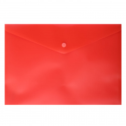 Папка-конверт на кнопке А4, 0,18 мм, цвет красный KLERK 212681
