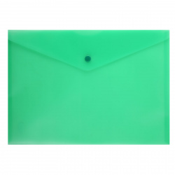 Папка-конверт на кнопке А4, 0,18 мм, цвет зеленый KLERK 212682