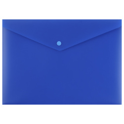 Папка-конверт на кнопке А4, 0,18 мм, цвет синий KLERK 212689