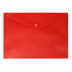 Папка-конверт на кнопке А4, 0,18 мм, цвет красный KLERK 212688