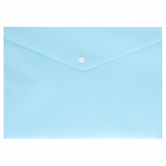 Папка-конверт на кнопке А4, 0,18 мм, цвет голубой пастельный KLERK 212697