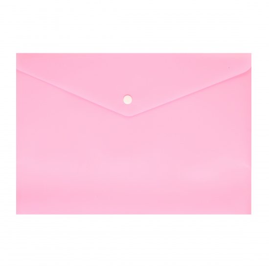 Папка-конверт на кнопке А4, 0,18 мм, цвет фламинго KLERK 212698