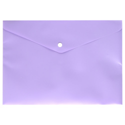 Папка-конверт на кнопке А4, 0,18 мм, цвет фиолетовый пастельный KLERK 212699