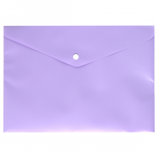 Папка-конверт на кнопке А4, 0,18 мм, цвет фиолетовый пастельный KLERK 212699