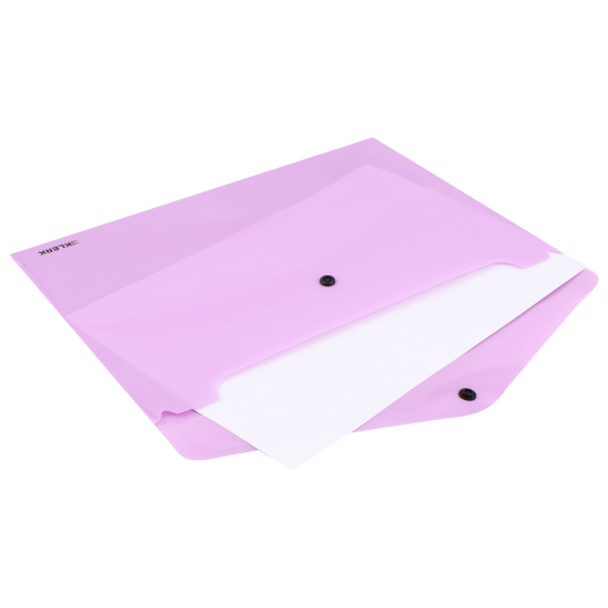 Папка-конверт на кнопке А4, 0,18 мм, цвет лаванда Pastel KLERK 241281