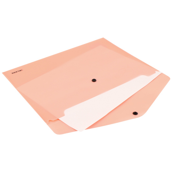 Папка-конверт на кнопке А4, 0,18 мм, цвет розовый Pastel KLERK 241282
