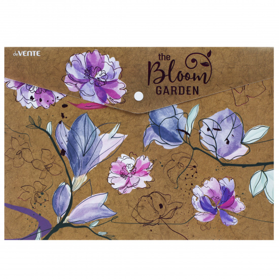 Папка-конверт на кнопке А4 (235*330 мм), 0,18 мм, цвет коричневый Bloom Garden deVENTE 3071205