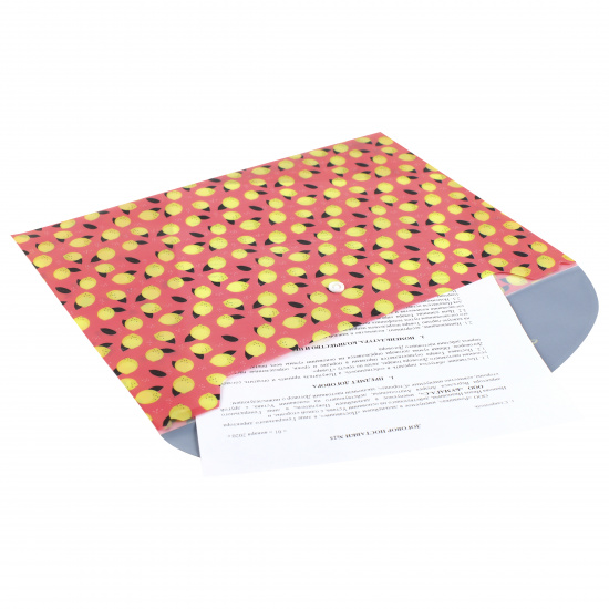 Папка-конверт на кнопке А4, 0,15 мм Lemonade КОКОС 212043