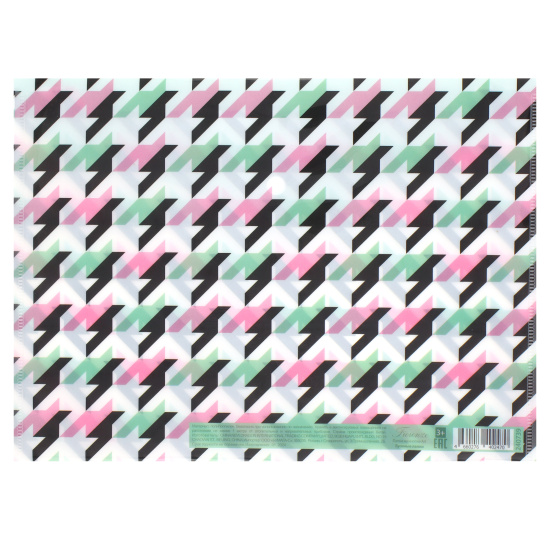 Папка-конверт на кнопке А4, 0,15 мм, цвет с рисунком Гусиные лапки FIORENZO 240739
