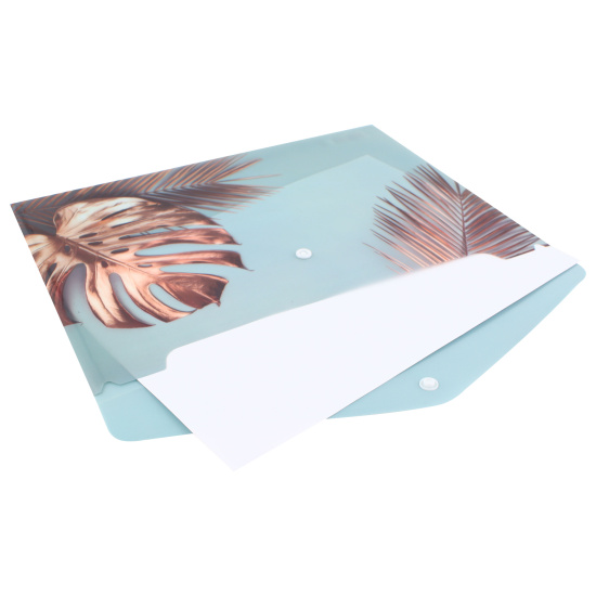 Папка-конверт на кнопке А4, 0,15 мм, цвет с рисунком Night Tropic FIORENZO 240722