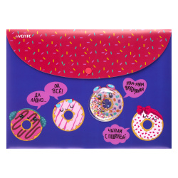 Папка-конверт на кноп А4 (230*320мм) 0,30мм deVENTE Donuts конфетти 3079263 непрозрачная с рисунком